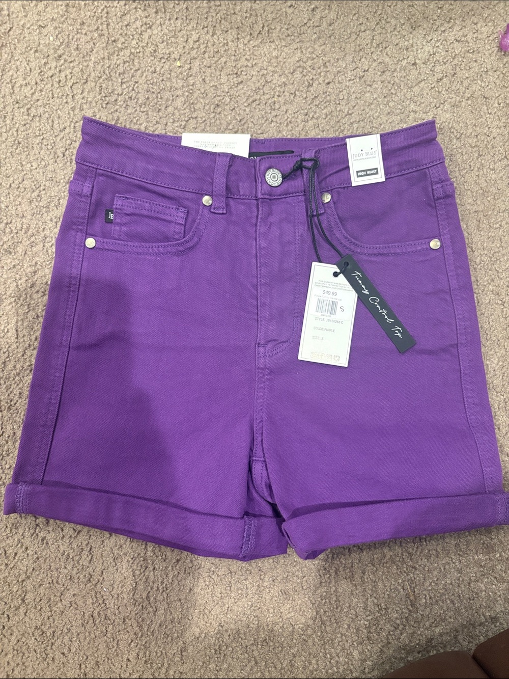 Judy Blue Purple High-Rise Denim Shorts